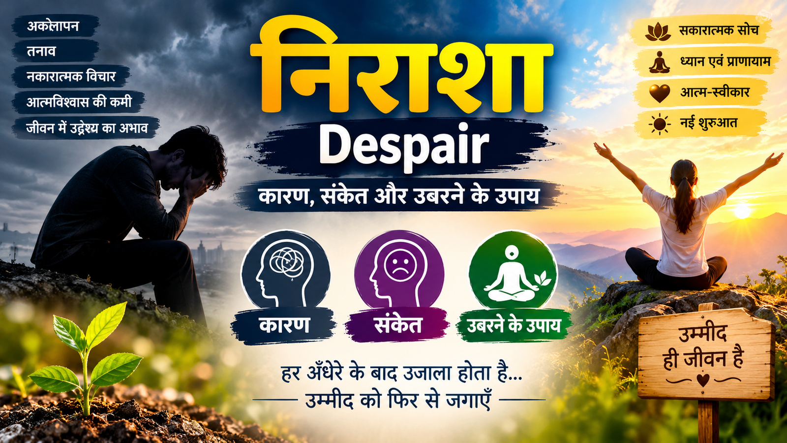 निराशा-Despair को समझने और निराशा से उबरने के व्यावहारिक उपाय