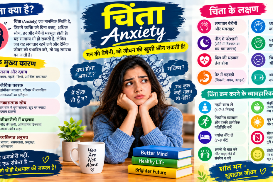चिंता-Anxiety के कारण, लक्षण और चिंता प्रबंधन के व्यावहारिक उपाय