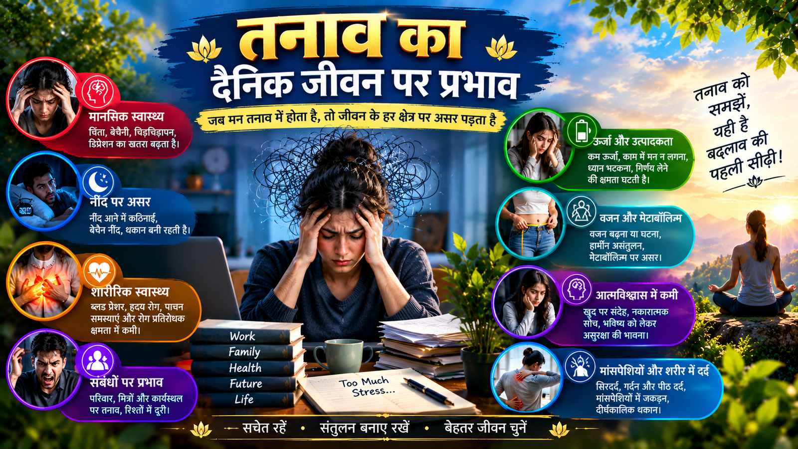 तनाव-Stress के कारण, लक्षण और तनाव प्रबंधन के उपाय