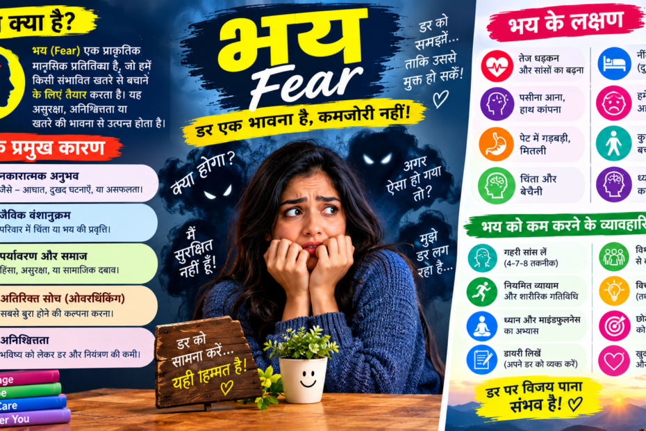 भय-Fear के कारण, लक्षण और डर का सामना करने के व्यावहारिक उपाय