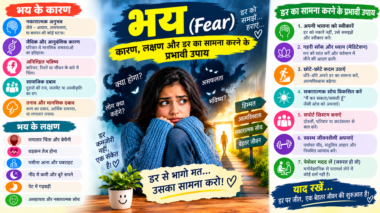 भय-fear 1 भय-fear भय-Fear: कारण, लक्षण और डर दूर करने के उपाय
